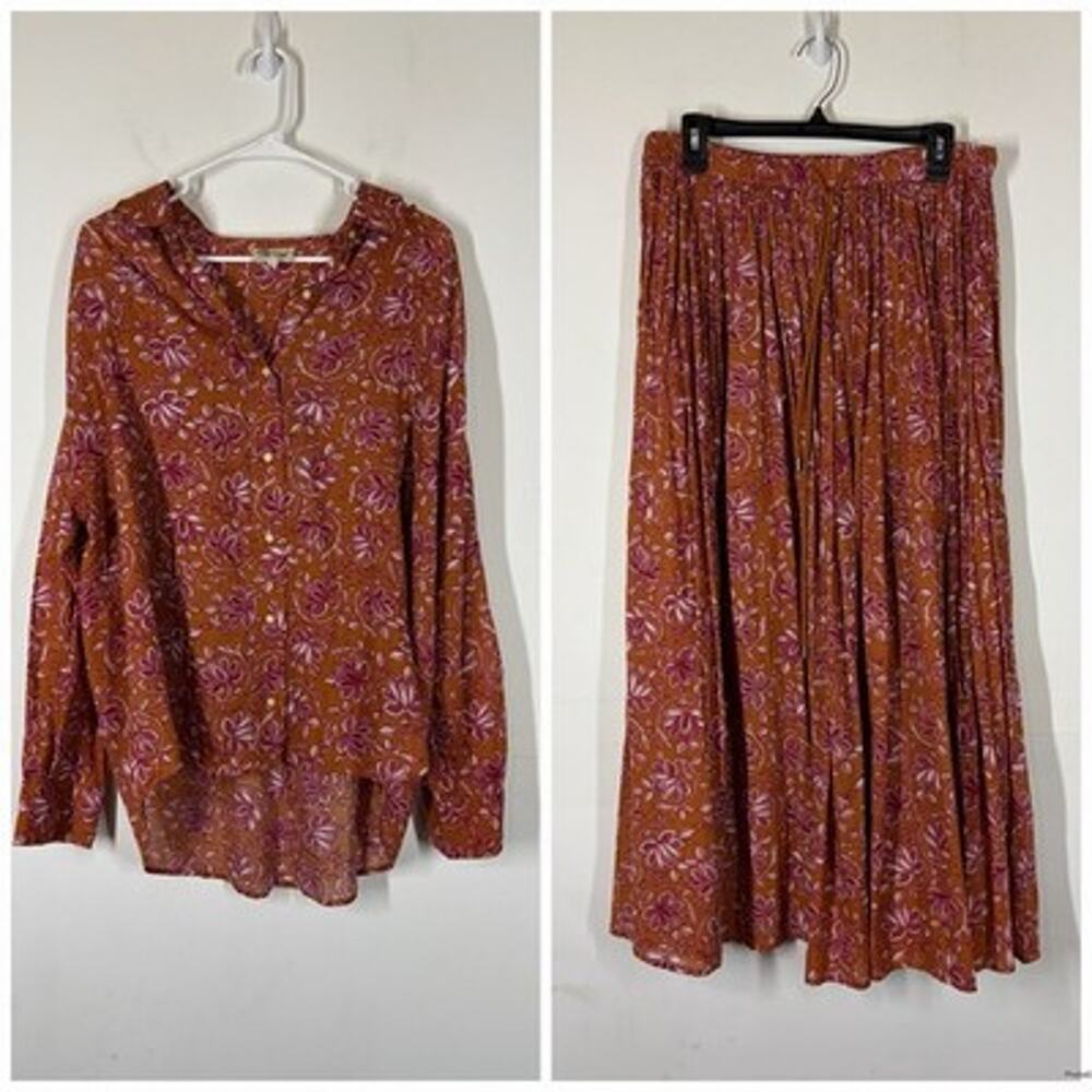 The Great Ripple & Cove Matching Set Skirt & Blouse Size 3 Or US Large